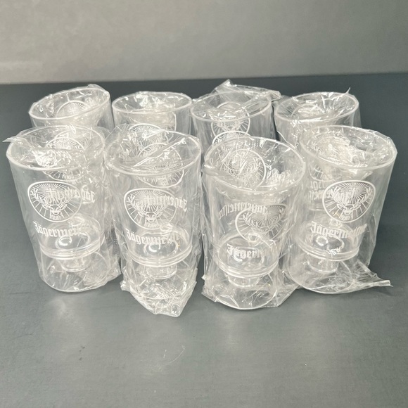Jagermeister Dining 8 New Rare Vintage Jagermeister Clear Plastic
